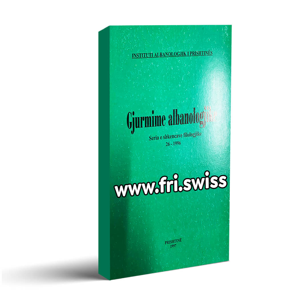 Gjurmime albanologjike Seria e shkencave filolologjike 26